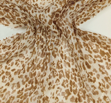 Lace Animal Print 5455-2 Sample Lace Fabric - Mocha/Ivory Animal Print, 50/52" Width