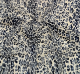 Lace Animal Print 5455-2 Sample Navy/Ivory Lace Fabric - Navy/Ivory Animal Print, 50/52" Width