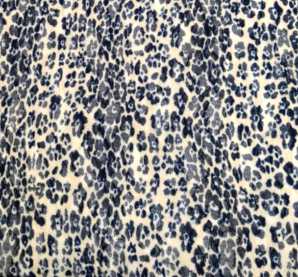 1 Yard Lace Animal Print Fabric Navy Ivory, 50/52" Wide Lightweight Apparel Lace