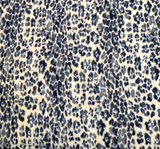 1 Yard Lace Animal Print Fabric Navy Ivory, 50/52" Wide Lightweight Apparel Lace