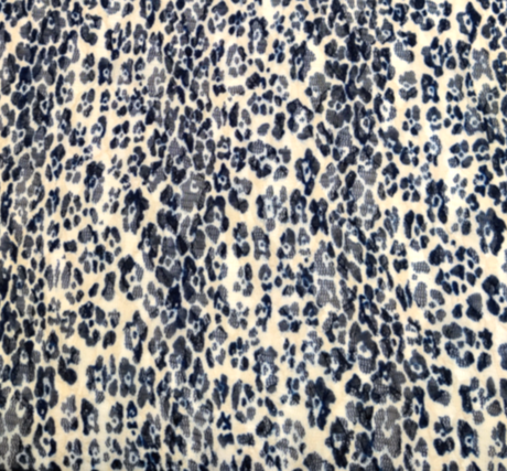 1 Yard Lace Animal Print Fabric Navy Ivory, 50/52" Wide Lightweight Apparel Lace