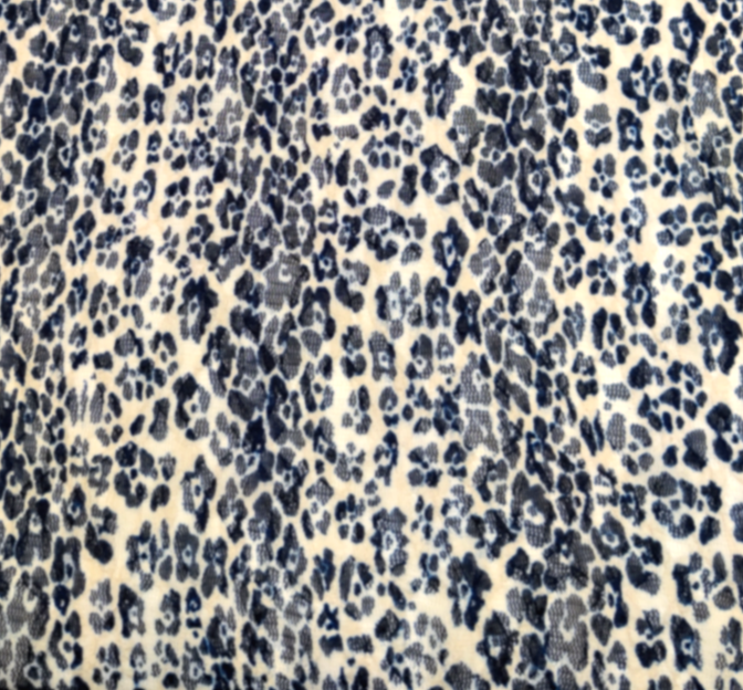Lace Animal Print 5455-2 Sample Navy/Ivory Lace Fabric - Navy/Ivory Animal Print, 50/52" Width