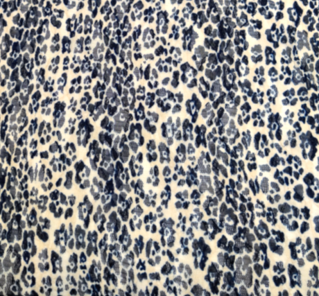 Lace Animal Print 5455-2 Sample Navy/Ivory Lace Fabric - Navy/Ivory Animal Print, 50/52" Width