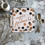 8 Count Black and Gold Graduation Party Congrats Graduate Square Paper Dessert Plates 7 Inch