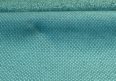 Amy Brocade Jacquard Fabric - Teal, Small Dot, 56" Width (1 Yard)