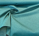Amy Brocade Jacquard Fabric - Teal, Small Dot, 56" Width (1 Yard)