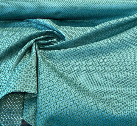 Amy Brocade Jacquard Fabric - Teal, Small Dot, 56" Width (1 Yard)