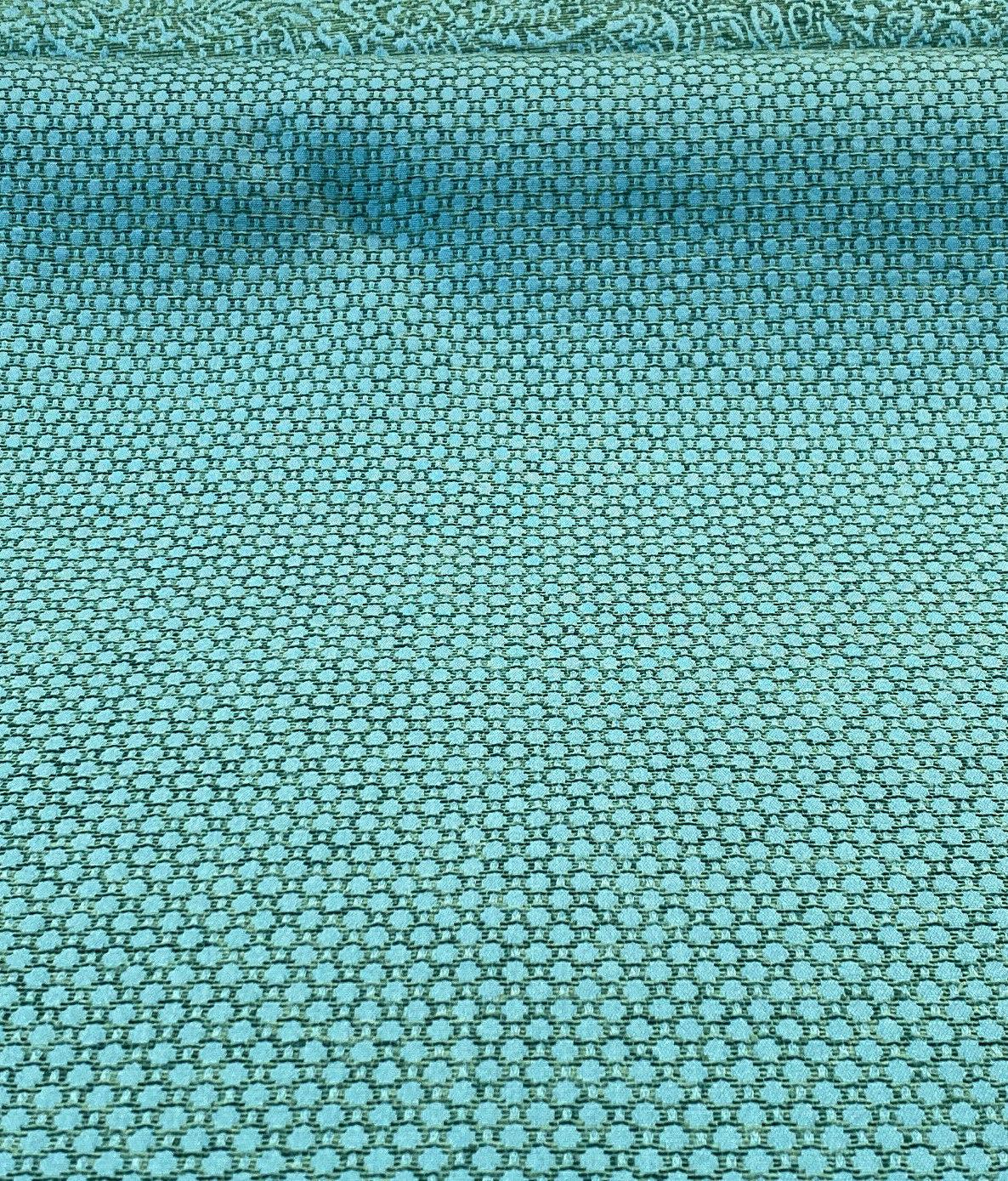 Amy Brocade Jacquard Fabric - Teal, Small Dot, 56" Width (1 Yard)