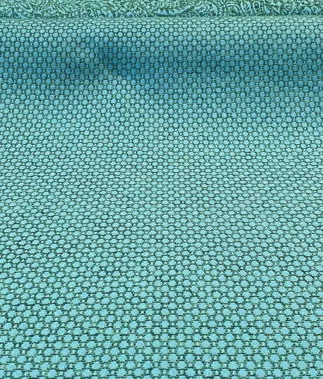 Amy Brocade Jacquard Fabric - Teal, Small Dot, 56" Width (1 Yard)