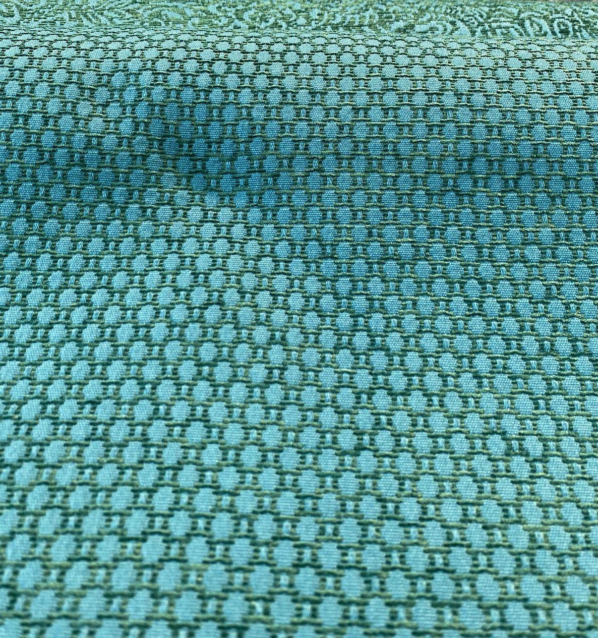 Amy Brocade Jacquard Fabric - Teal, Small Dot, 56" Width (1 Yard)