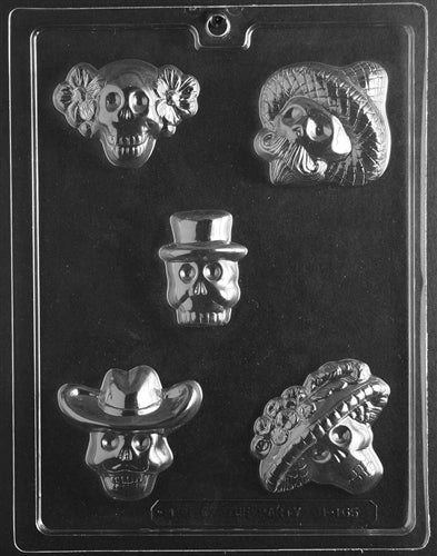 Day Of The Dead Skulls Chocolate Mold