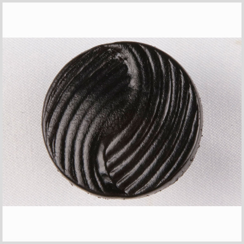 Black Leather Button - 24L/15mm