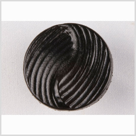 Black Leather Button - 24L/15mm