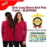 Girls Long Sleeve Knit Polo T-shirt | RADYAN®