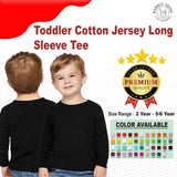 RADYAN® Toddler Cotton Jersey Crewneck Long Sleeve T-Shirt - 3311