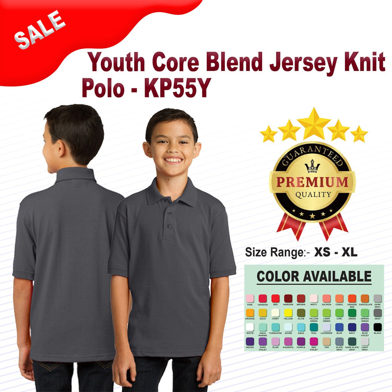 12 Pack: Port Authority® Youth Core Blend Jersey Knit Polo