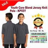 12 Pack Port Authority® Youth Short Sleeve Core Blend Jersey Knit Polo