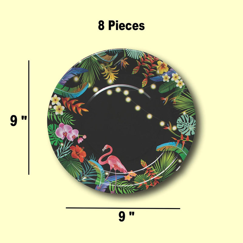 8 Count Tropical Nights Luau Party Disposable Dinner Plates 9"
