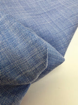 Cotton Melange Fabric White Blue