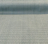 Greek Key Azure Tide Alexis Brocade Jacquard Fabric - Azure Tide Green, Greek Key On Stria Warp, 54" Width (1 Yard)
