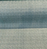 Greek Key Azure Tide Alexis Brocade Jacquard Fabric - Azure Tide Green, Greek Key On Stria Warp, 54" Width (1 Yard)