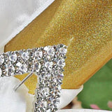 1 Piece Diamond Rhinestone Chair Band Buckle Silver Metal Accent 2 Inch Width