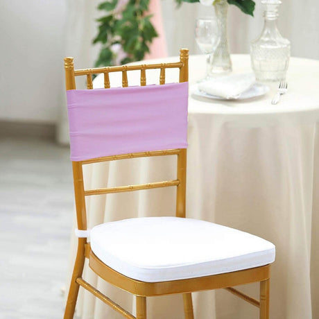 10 Pieces Elegant Lavender Stretch Spandex Chair Bands 7 x 13 Inches