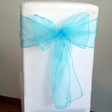 10 Pieces Satin Chair Bands, 8"x108" Elegant Event Wraps Tiff Blue/Aqua Blue