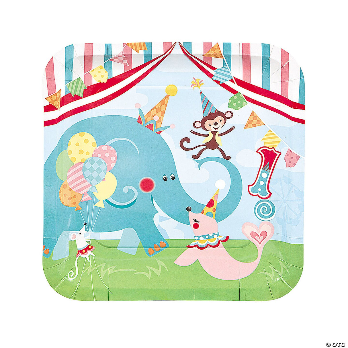 1st Birthday Circus Party Paper Dinner Plates - 8 Ct.