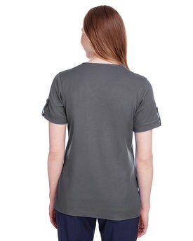 Devon & Jones® CrownLux Performance Ladies Plaited Rolled Sleeve Top
