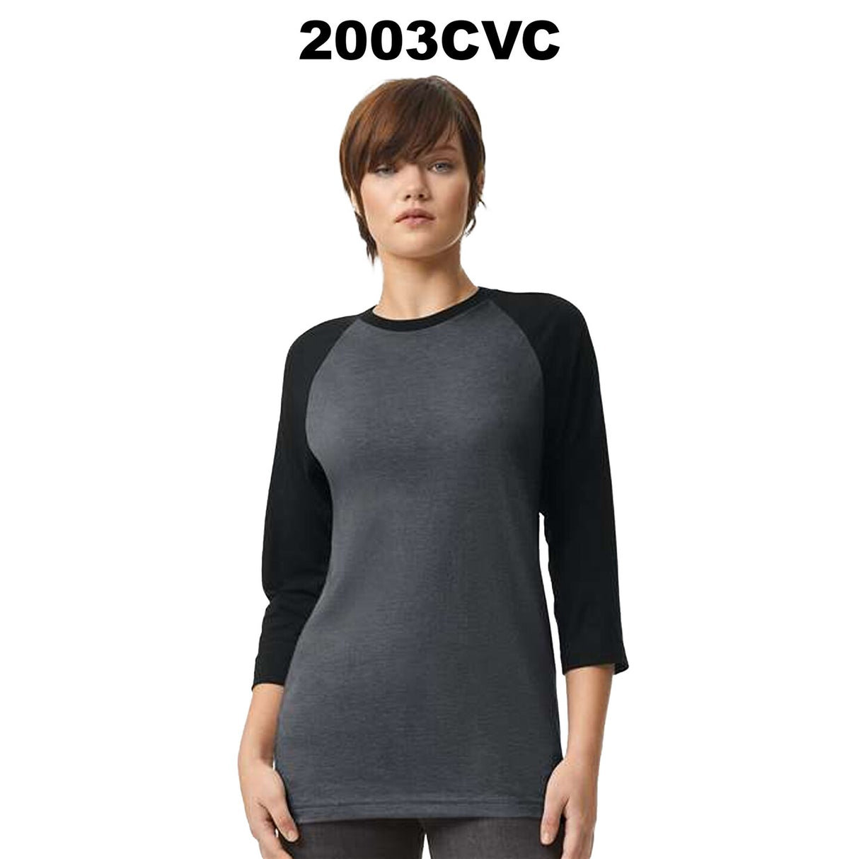 American Apparel® CVC Crewneck Three-Quarter Sleeve Tee