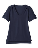 Devon & Jones® CrownLux Performance Ladies Plaited Rolled Sleeve Top