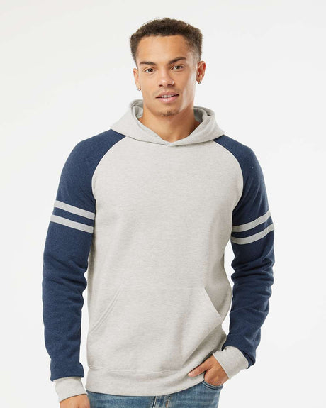 JERZEES® Unisex Nublend Varsity Color blocked Raglan Hooded Sweatshirt