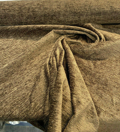 Soft Chenille Cuddle Upholstery Fabric - Brown Cocoa, 54" Width (1 Yard)