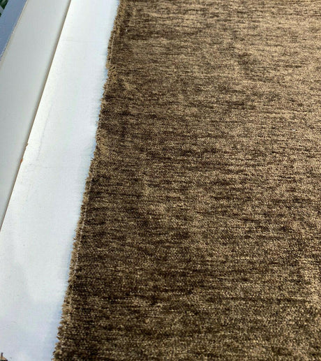 Soft Chenille Cuddle Upholstery Fabric - Brown Cocoa, 54" Width (1 Yard)