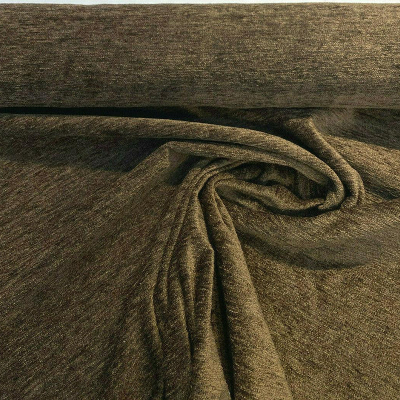 Soft Chenille Cuddle Upholstery Fabric - Brown Cocoa, 54" Width (1 Yard)
