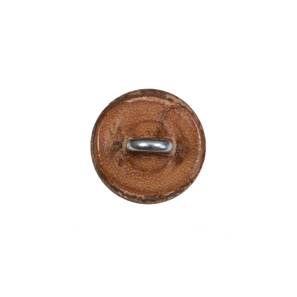 Natural Embossed Leather Shank Back Button - 24L/15mm