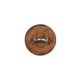 Natural Embossed Leather Shank Back Button - 24L/15mm