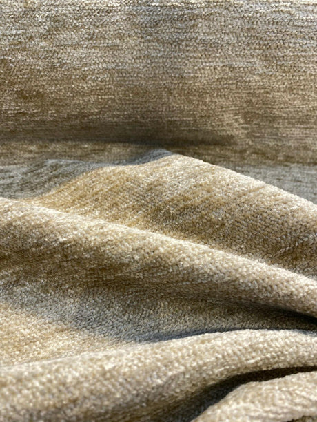 Soft Chenille Cuddle Acrylic Fabric - Cafe Sand, Railroaded, 54" Width (By The Yard)