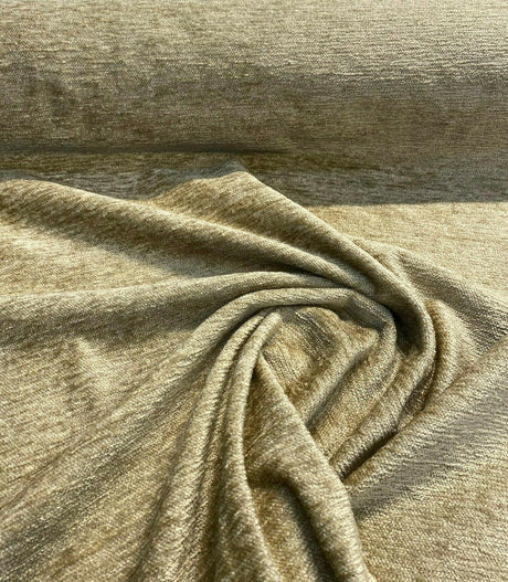 Soft Chenille Cuddle Acrylic Fabric - Cafe Sand, Railroaded, 54" Width (By The Yard)