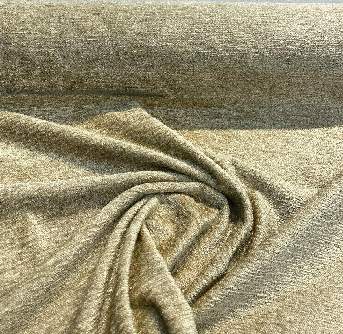 Soft Chenille Cuddle Acrylic Fabric - Cafe Sand, Railroaded, 54" Width (By The Yard)