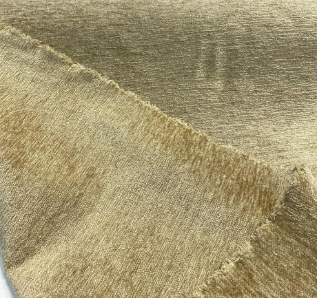 Soft Chenille Cuddle Acrylic Fabric - Cafe Sand, Railroaded, 54" Width (By The Yard)