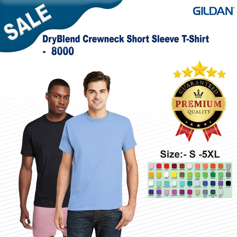 GildanÂ® DryBlend Crewneck Short Sleeve T-Shirt