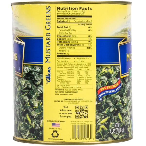 Chopped Mustard Greens - #10 Can - 6/Case