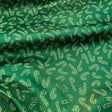 Green Gold Metallic Christmas Candy Cane Brocade fabric