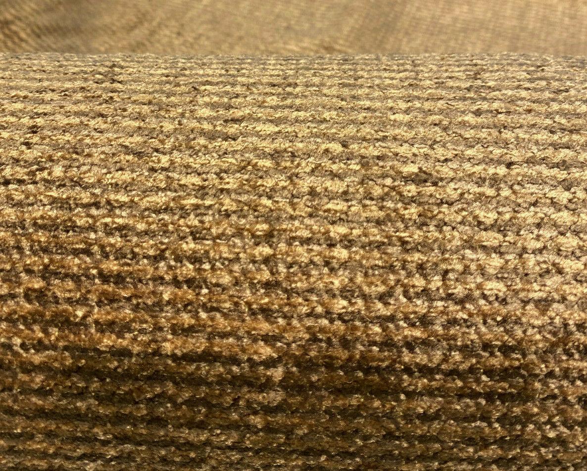 Omega Cocoa Soft Chenille Upholstery Fabric - Golden Brown, Multi Chenille Plain, 56" Width (1 Yard)
