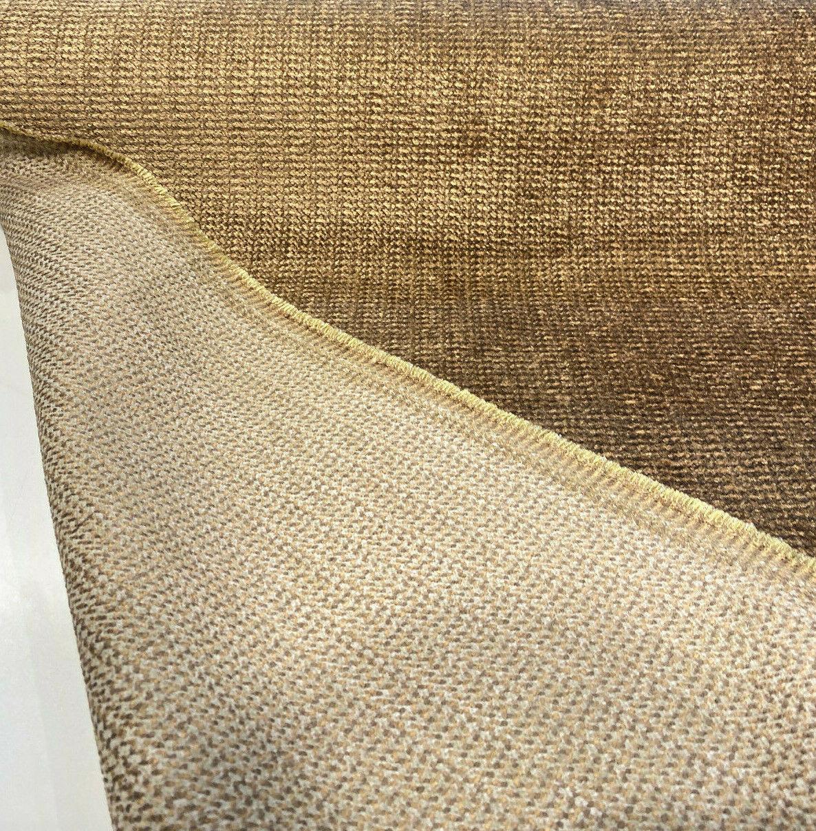 Omega Cocoa Soft Chenille Upholstery Fabric - Golden Brown, Multi Chenille Plain, 56" Width (1 Yard)