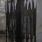 6 Ft Talking Hanging Witch Black Cloak Light Up Eyes Halloween Decoration