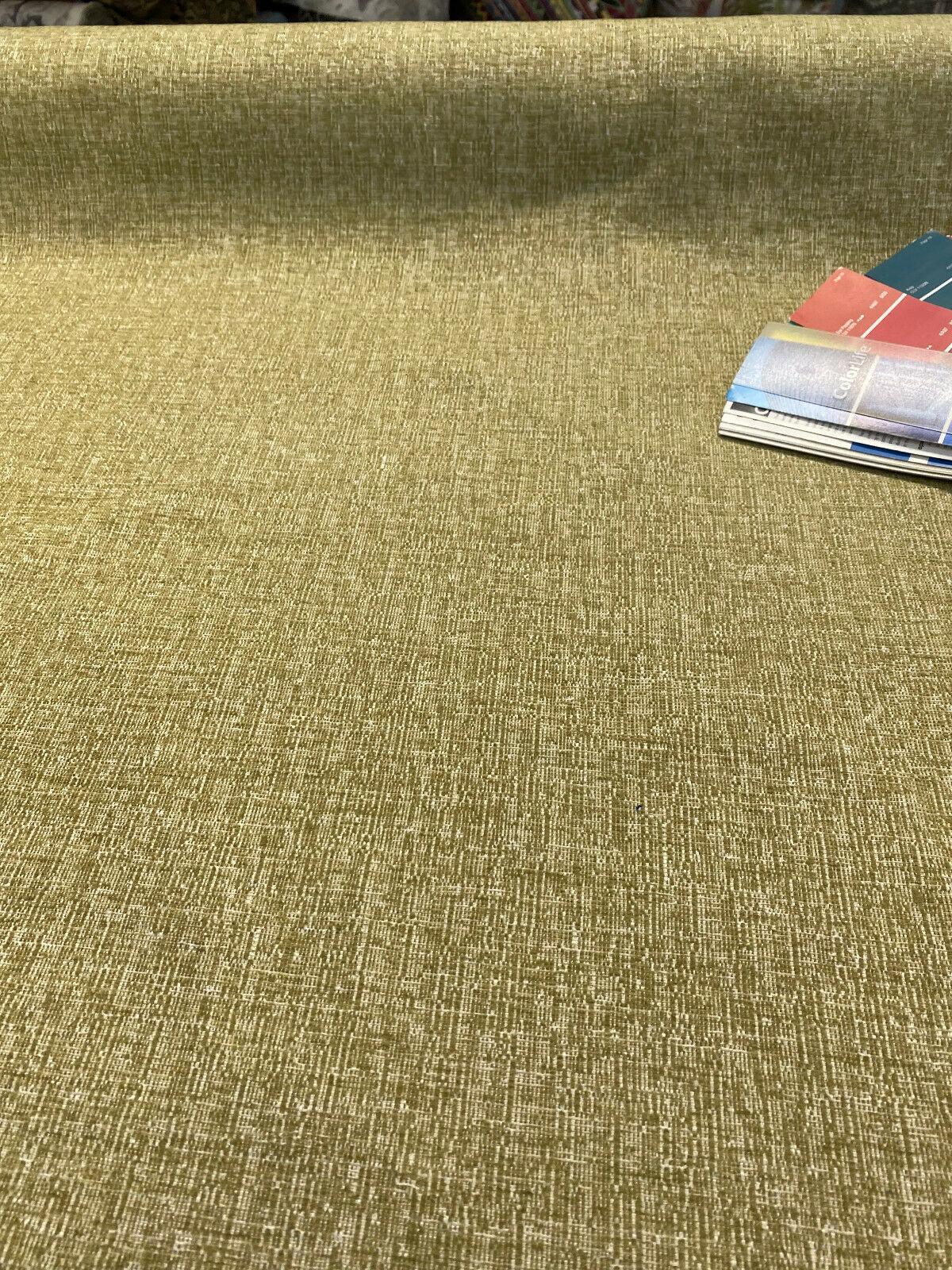 Flash Citron Green Chenille Soft Upholstery Fabric - Citron Green Textured Chenille, 58" Width (1 Yard)