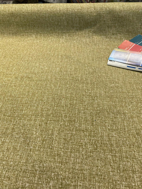 Flash Citron Green Chenille Soft Upholstery Fabric - Citron Green Textured Chenille, 58" Width (1 Yard)